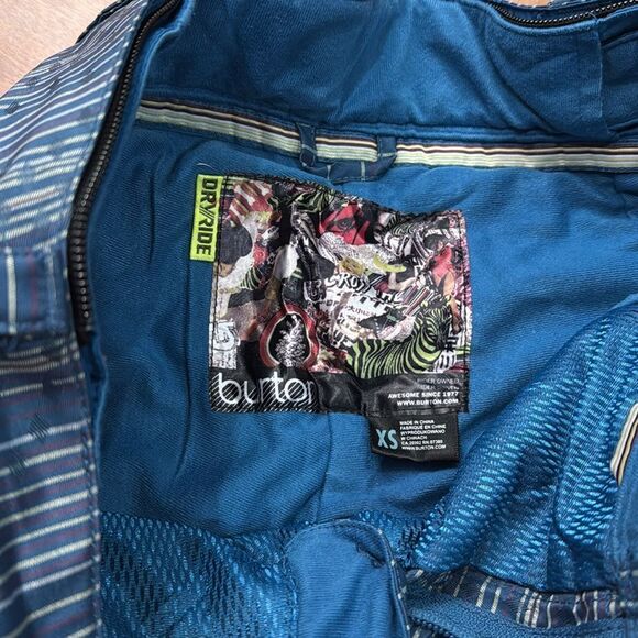 Burton Snowboarding Dry Ride pants Blue Purple Striped Multicolor Cargo Pants XS - Picture 8 of 14